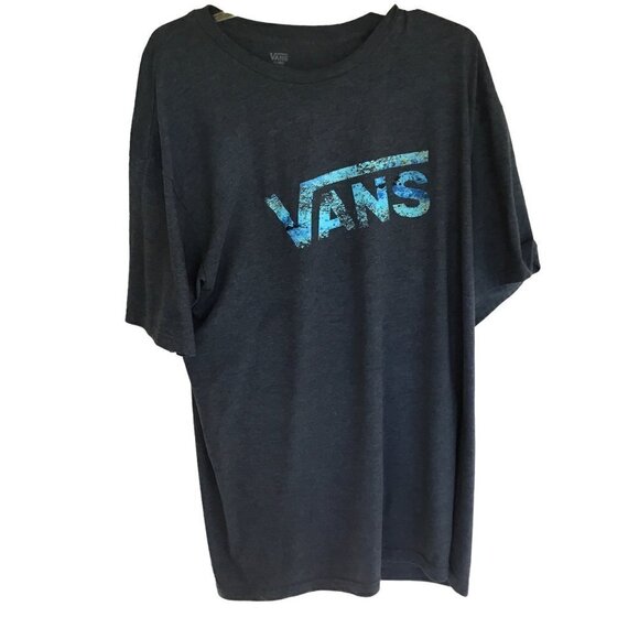 Vans Unisex Crew Neck Short Sleeve Pullover Tee Van's Logo in Blue Size Men's XL - Picture 1 of 6